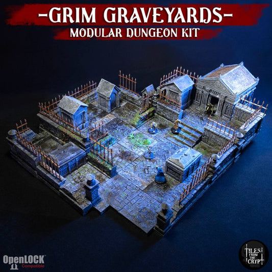 GRIM GRAVEYARDS - Modular Graveyard kit [STL]