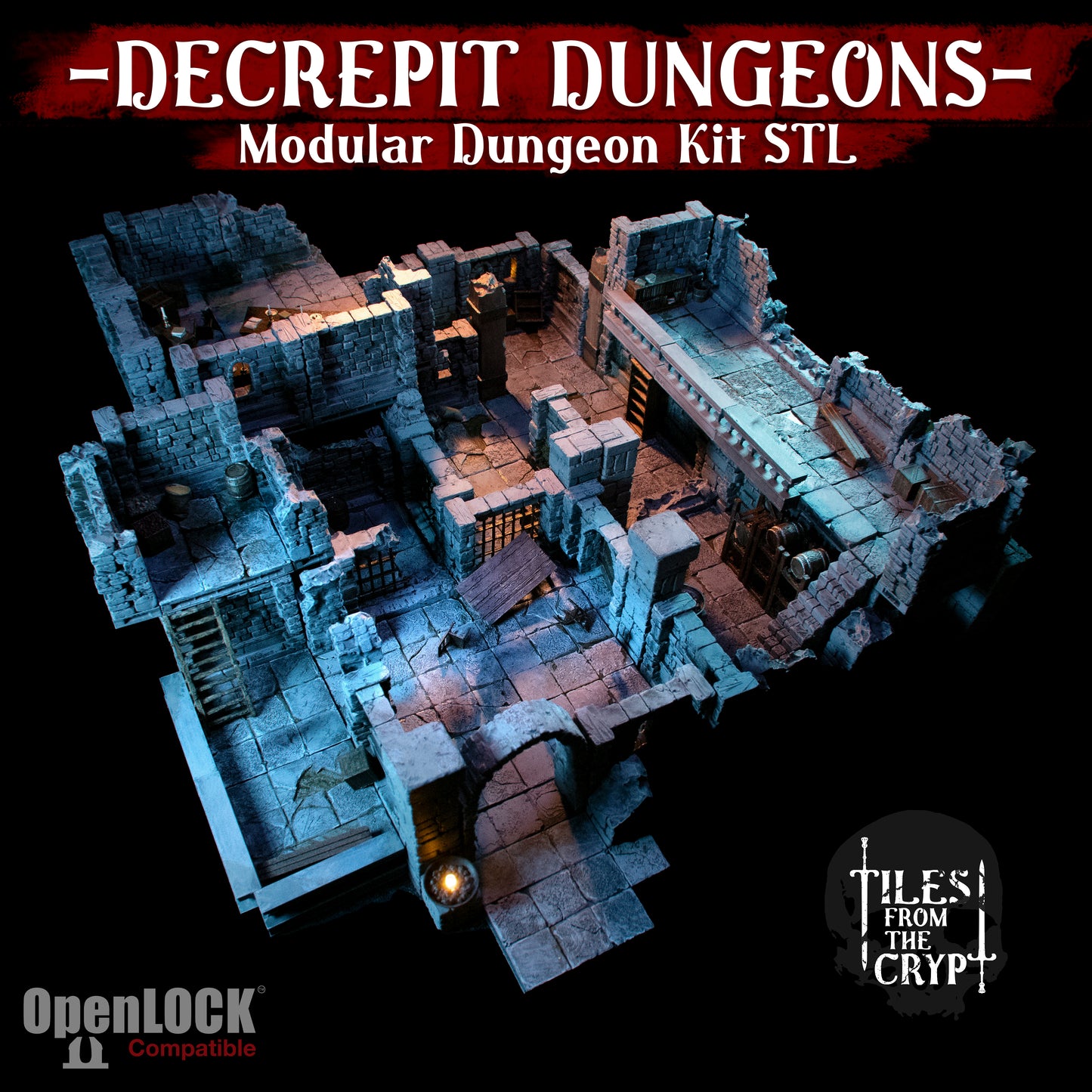 DECREPIT DUNGEONS - Modular Dungeon Kit [STL]