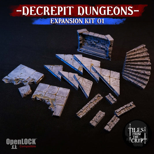 DECREPIT DUNGEONS: EXPANSION 01 - Modular Dungeon Kit  [STL]