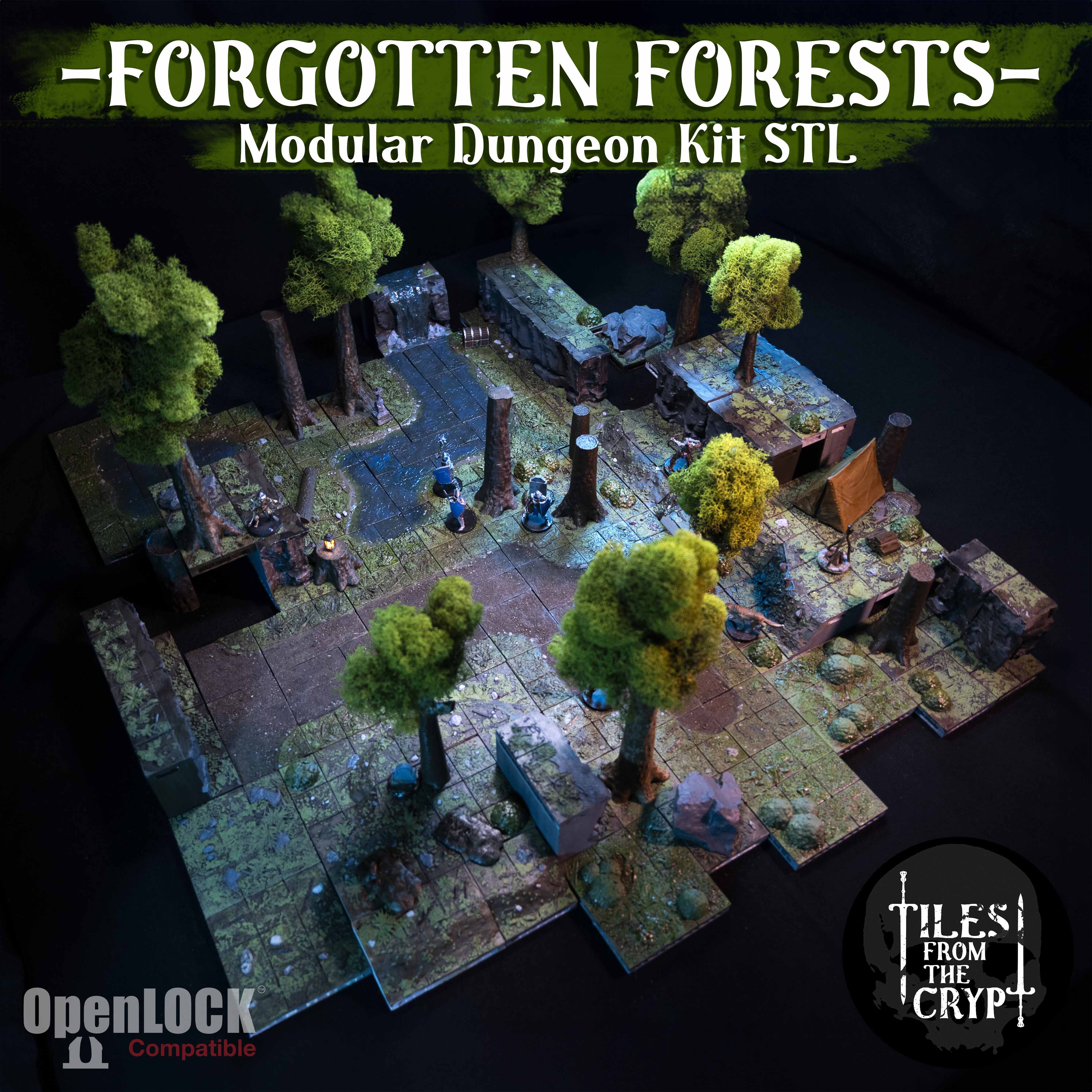 FORGOTTEN FORESTS - Modular Forest Kit [STL] – Tiles from the Crypt