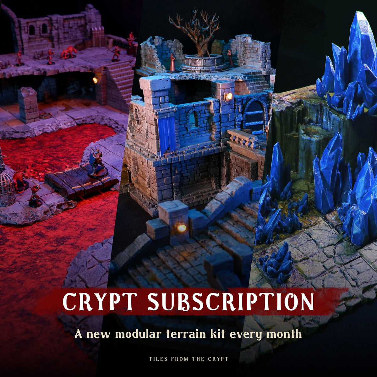 Crypt Subscription: a new modular terrain STL kit every month from Tiles from the Crypt
