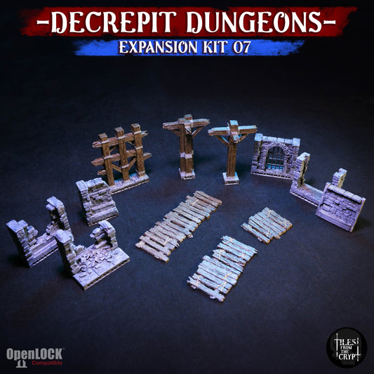 DECREPIT DUNGEONS: EXPANSION 07 - Modular Dungeon Kit  [STL]